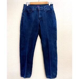 NYDJ Dark Blue Denim Style #M10H55T Ankle Jeans Tapered Leg Size 10